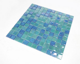 1 x 1 Aquarius Lake Square Glass Mosaic Tile