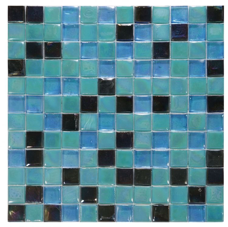 1 x 1 Aquarius Mermaid Square Glass Mosaic Tile-Glass Mosaic-American Tile Depot