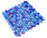 Summer Ocean Penny Circular Glass Mosaic Tile-Glass Mosaic-American Tile Depot