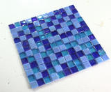 1 x 1 Aquarius Ocean Square Glass Mosaic Tile