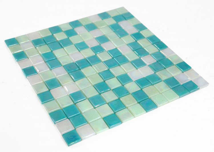 1 x 1 Aquarius Spring Square Glass Mosaic Tile-Glass Mosaic-American Tile Depot