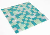 1 x 1 Aquarius Spring Square Glass Mosaic Tile