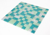 1 x 1 Aquarius Spring Square Glass Mosaic Tile