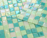 1 x 1 Aquarius Spring Square Glass Mosaic Tile