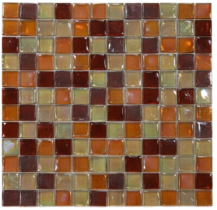 1 x 1 Aquarius Wine Square Glass Mosaic Tile-Glass Mosaic-American Tile Depot