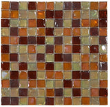 1 x 1 Aquarius Wine Square Glass Mosaic Tile