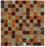 1 x 1 Aquarius Wine Square Glass Mosaic Tile