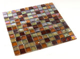 1 x 1 Aquarius Wine Square Glass Mosaic Tile