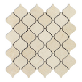 Crema Marfil Marble Honed Lantern Arabesque Mosaic Tile