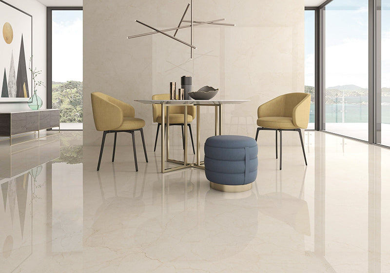 Sample of 12 X 24 Larin Marfil Polished Marble Look Porcelain Tile-Sample-American Tile Depot