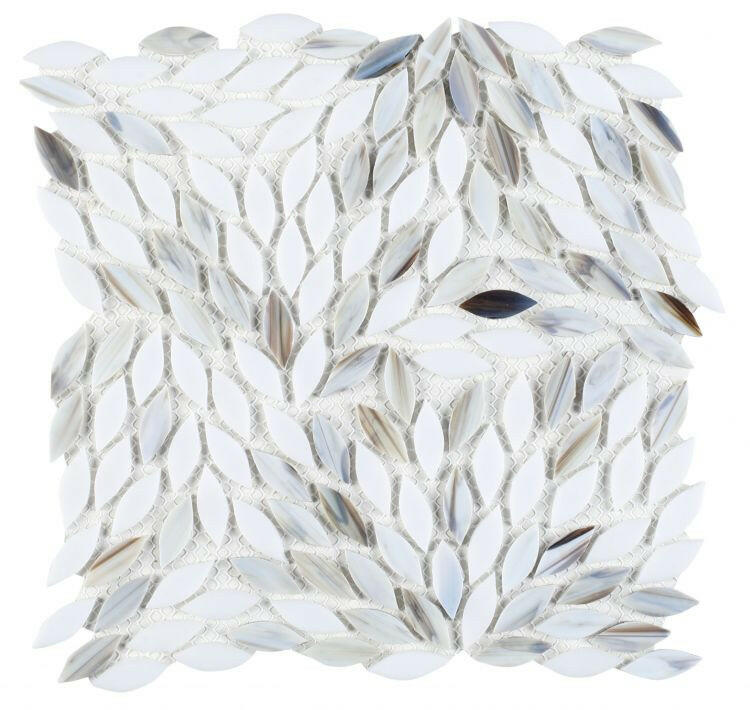 Laurel Dawn Flower Glass Mosaic Tile-Glass Mosaic-American Tile Depot