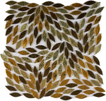 Laurel Gold Flower Glass Mosaic Tile-Glass Mosaic-American Tile Depot