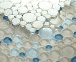 Lucy Cielo Polished Circular Glass Mosaic Tile-Glass Mosaic-American Tile Depot