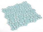 Lucy Mint Polished Circular Glass Mosaic Tile-Glass Mosaic-American Tile Depot