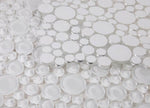 Lucy Snow Polished Circular Glass Mosaic Tile-Glass Mosaic-American Tile Depot