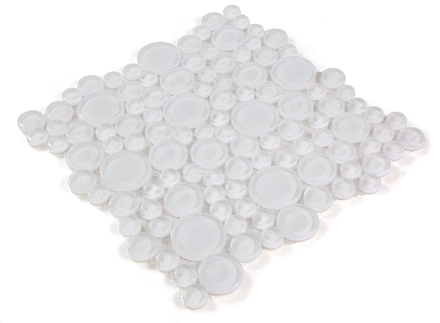 Lucy Snow Polished Circular Glass Mosaic Tile-Glass Mosaic-American Tile Depot