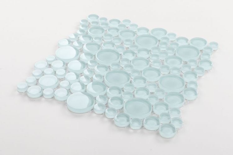 Lucy Turquoise Circular Glass Mosaic Tile-Glass Mosaic-American Tile Depot