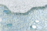 Lucy Shimmer Blue Circular & Pebble Glass Mosaic Tile