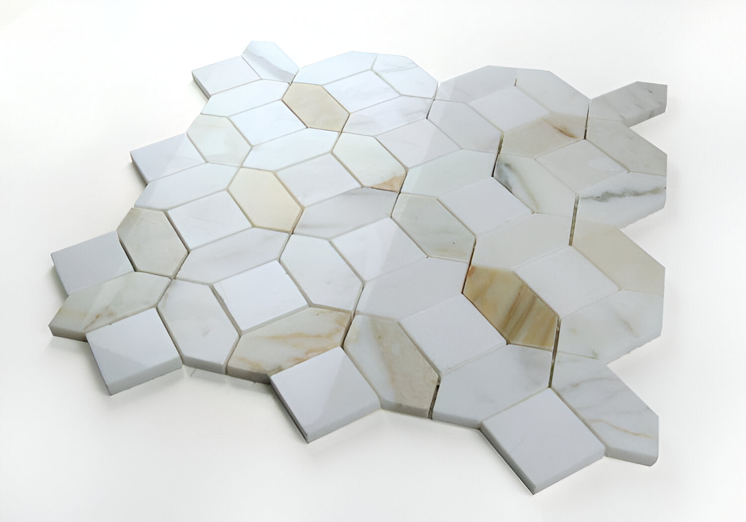 Luna Sun Polished Octagon Marble Mosaic Tile-Marble Mosaic-American Tile Depot