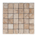 2 X 2 Philadelphia Travertine Tumbled Mosaic Tile-Travertine Mosaic-American Tile Depot