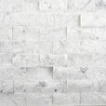 1 X 2 Oriental White / Asian Statuary Marble Split-Faced Mosaic Tile