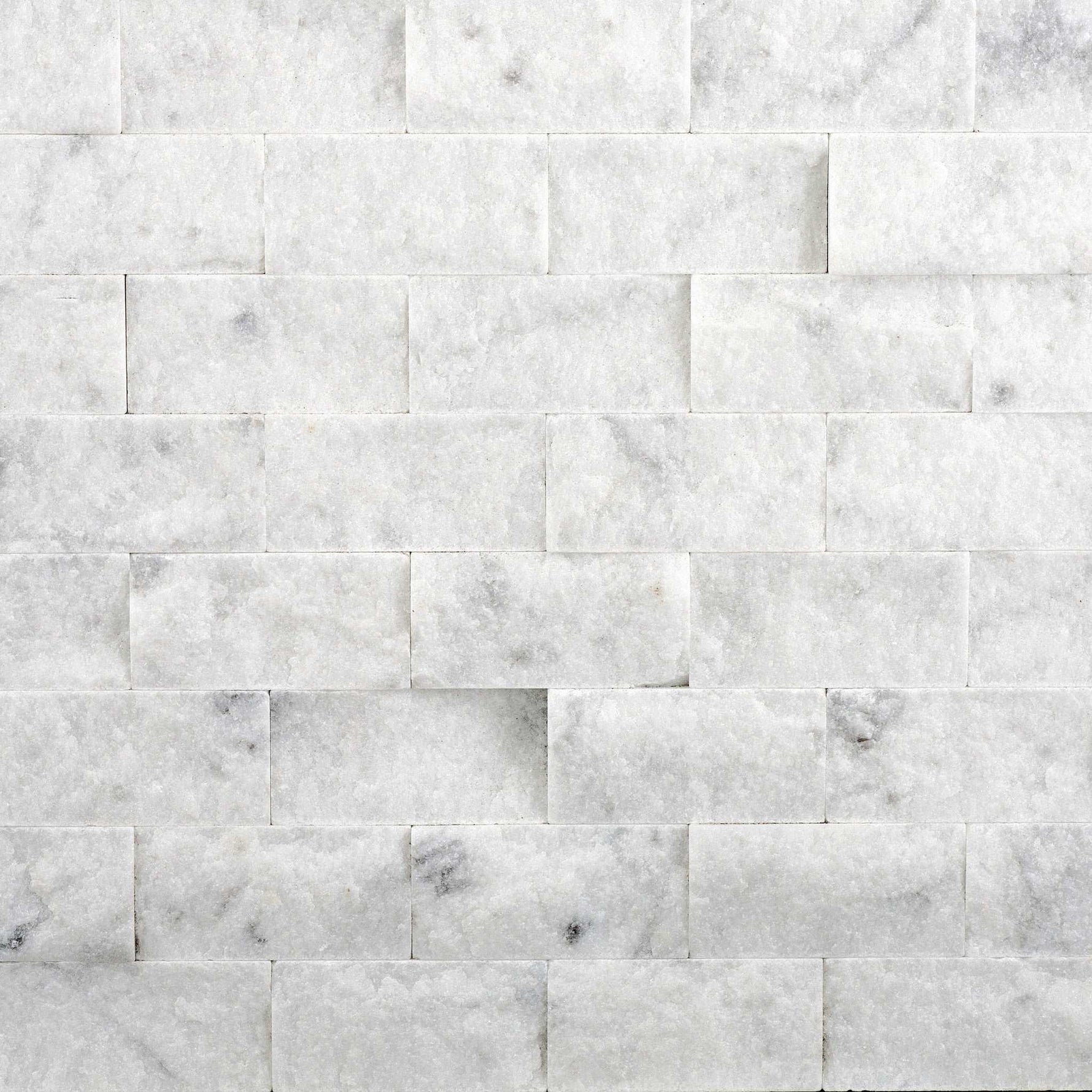 1 X 2 Oriental White / Asian Statuary Marble Split-Faced Mosaic Tile