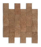 2 X 4 Noce Travertine CNC Arched 3-D Brick Mosaic Tile