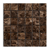 2 X 2 Emperador Dark Marble Polished Mosaic Tile