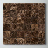 2 X 2 Emperador Dark Marble Polished Mosaic Tile