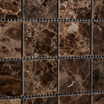 2 X 2 Emperador Dark Marble Polished Mosaic Tile