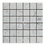 2 X 2 Carrara White Marble Polished Mosaic Tile-Marble Mosaic-American Tile Depot