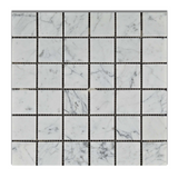 2 X 2 Carrara White Marble Honed Mosaic Tile