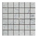 2 X 2 Carrara White Marble Honed Mosaic Tile