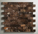 1 X 2 Emperador Dark Marble Split-Faced Mosaic Tile