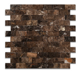 1 X 2 Emperador Dark Marble Split-Faced Mosaic Tile