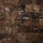 1 X 2 Emperador Dark Marble Split-Faced Mosaic Tile