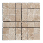 2 X 2 Durango Cream Travertine Tumbled Mosaic Tile-Travertine Mosaic-American Tile Depot