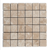 2 X 2 Durango Cream Travertine Tumbled Mosaic Tile