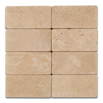 3 X 6 Ivory Travertine Tumbled Subway Brick Field Tile