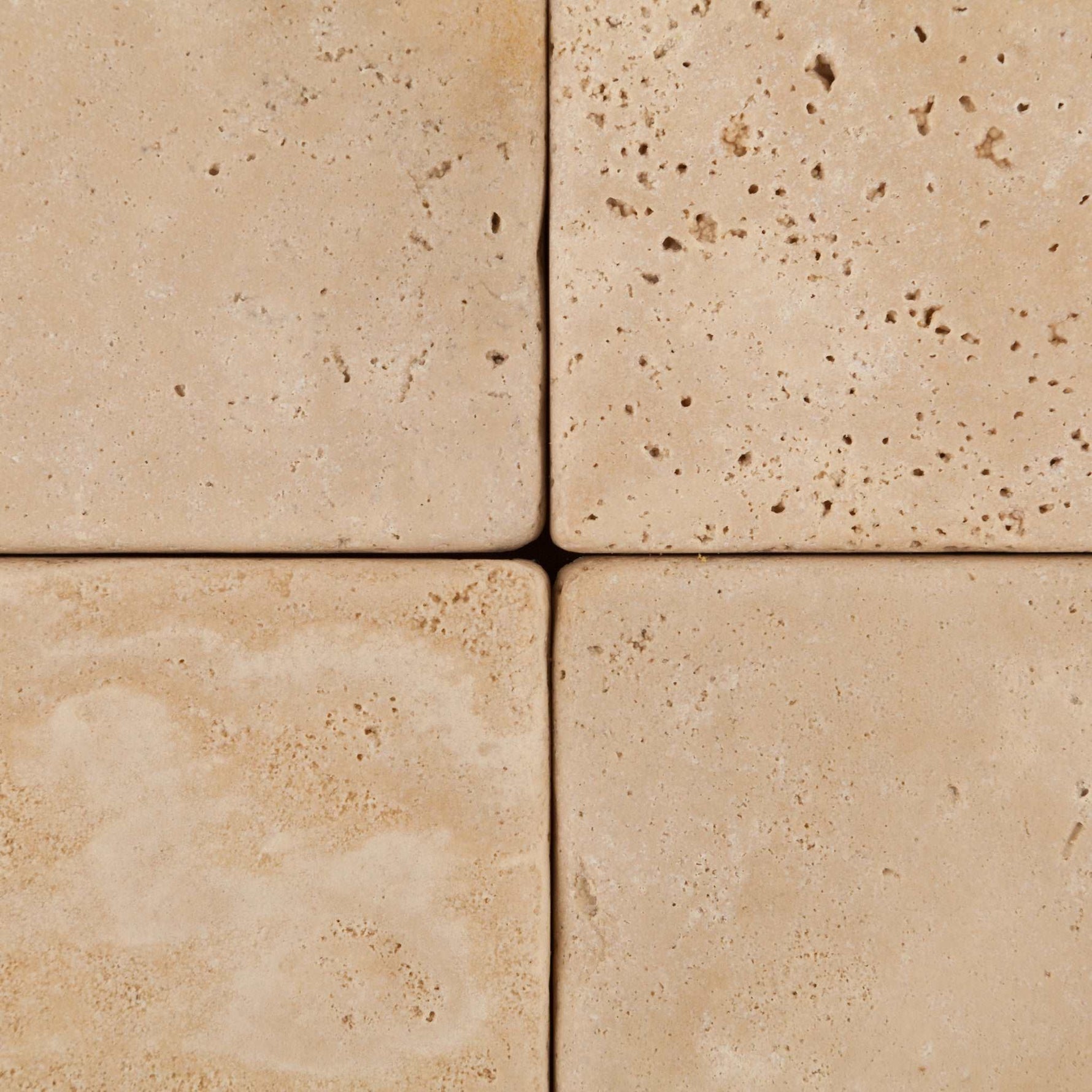 3 X 6 Ivory Travertine Tumbled Subway Brick Field Tile