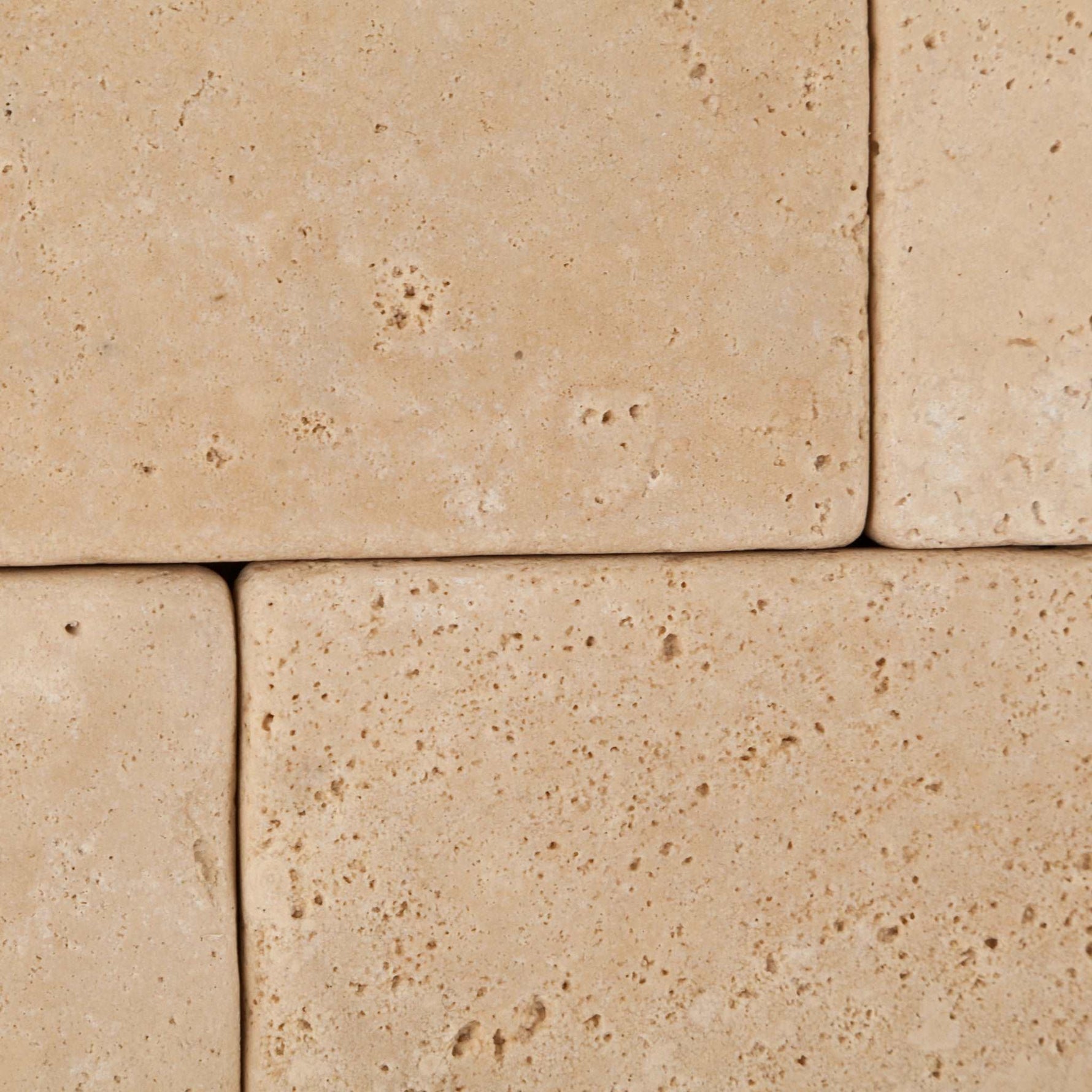 3 X 6 Ivory Travertine Tumbled Subway Brick Field Tile