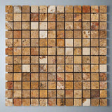 1 X 1 Scabos Travertine Tumbled Mosaic Tile-Travertine Mosaic-American Tile Depot