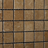 1 X 1 Noce Travertine Tumbled Mosaic Tile