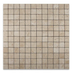 2 X 2 Ivory Travertine Tumbled Mosaic Tile