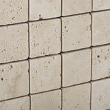 2 X 2 Ivory Travertine Tumbled Mosaic Tile