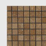 1 X 1 Noce Travertine Tumbled Mosaic Tile