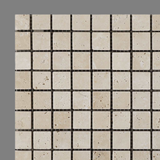 1 X 1 Ivory Travertine Tumbled Mosaic Tile