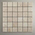 2 X 2 Ivory Travertine Tumbled Mosaic Tile-Travertine Mosaic-American Tile Depot