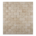 2 X 4 Ivory Travertine CNC Arched 3-D Brick Mosaic Tile