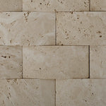 2 X 4 Ivory Travertine CNC Arched 3-D Brick Mosaic Tile